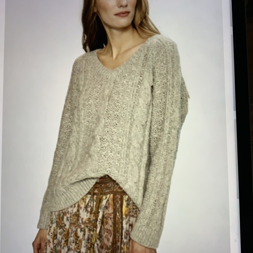 Love Sam Sara Cable Knit Baby Alpaca Sweater L